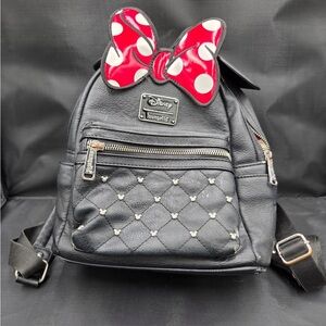 Disney Loungefly Black Backpack with Red Bow PROJECT BAG NEEDS TLC